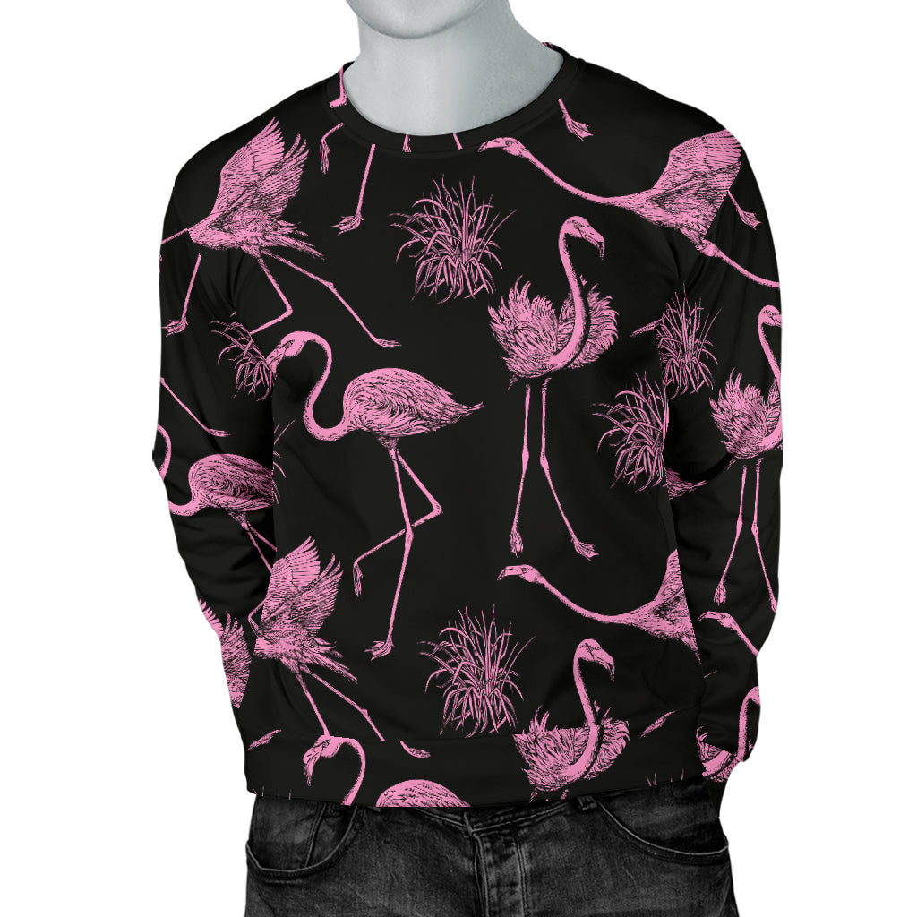 Flamingo Pink Print Pattern Men Long Sleeve Sweatshirt