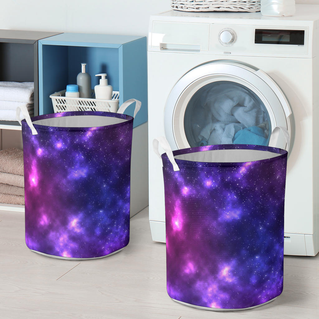 Celestial Purple Blue Galaxy Laundry Basket