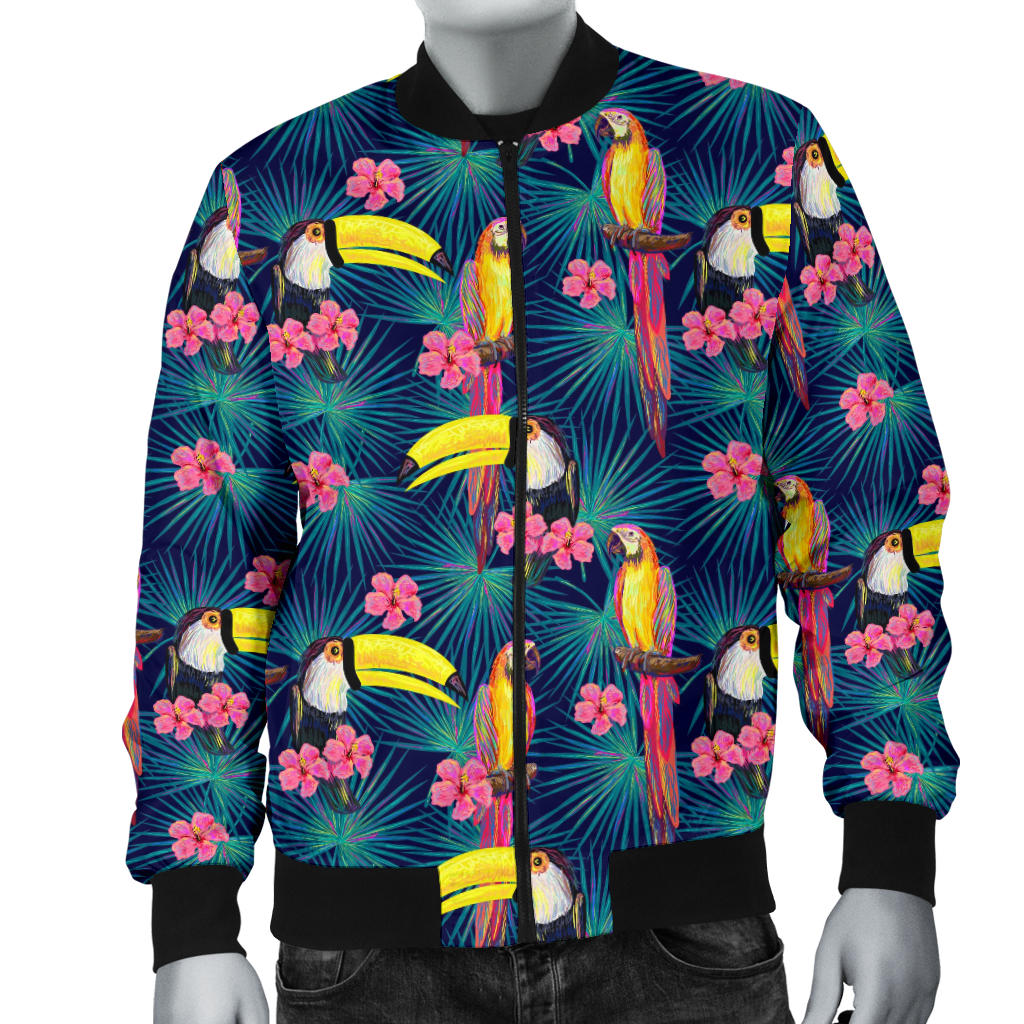 Toucan Parrot Design Men Bomber Jacket