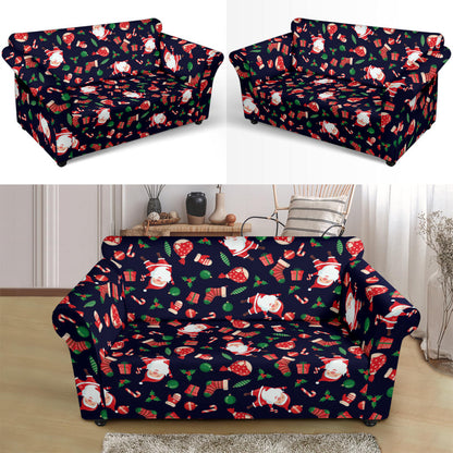 Santa Christmas Themed Print Design LKS304 Loveseat Couch Slipcover