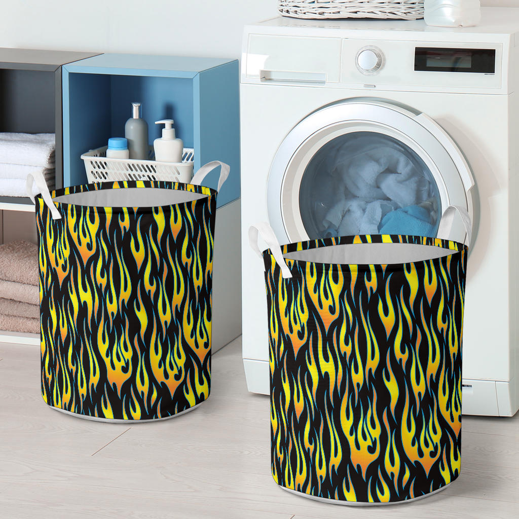 Flame Fire Yellow Pattern Laundry Basket