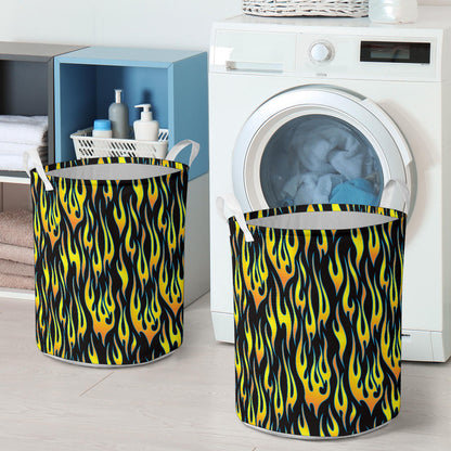 Flame Fire Yellow Pattern Laundry Basket