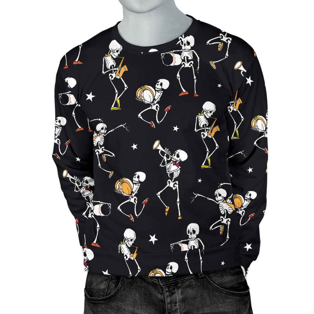 Skeleton Dance Print Men Long Sleeve Sweatshirt