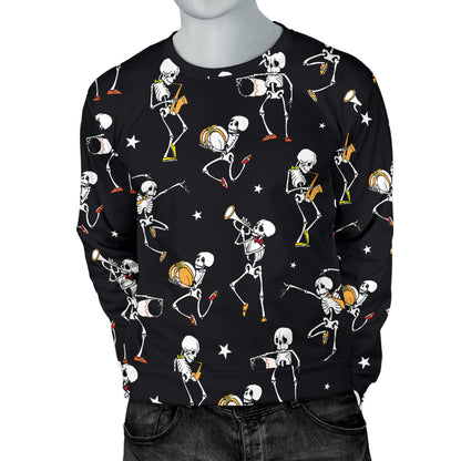 Skeleton Dance Print Men Long Sleeve Sweatshirt