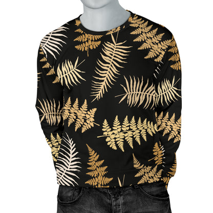 Fern Leave Bright Print Pattern Men Long Sleeve Sweatshirt