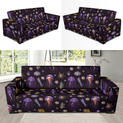 Seaweed With Jelly Fish Print Design LKS305 Sofa Slipcover