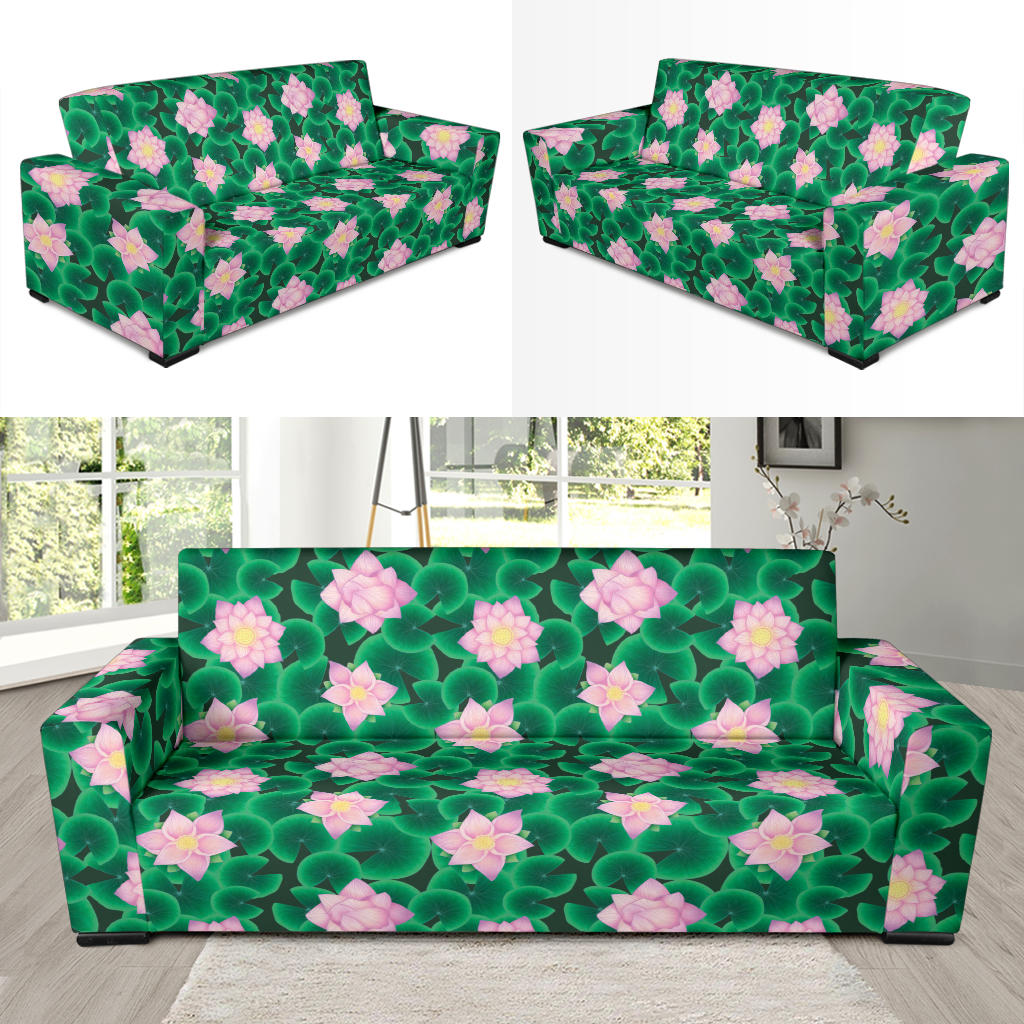 Water Lily Print Design LKS303 Sofa Slipcover
