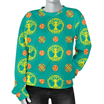 Celtic Tree of Life Print Pattern Women Long Sleeve Sweatshirt