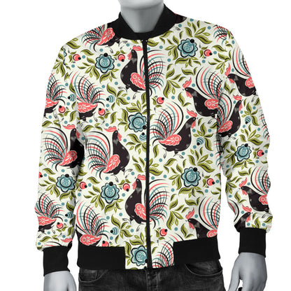 Rooster Print Design Men Bomber Jacket