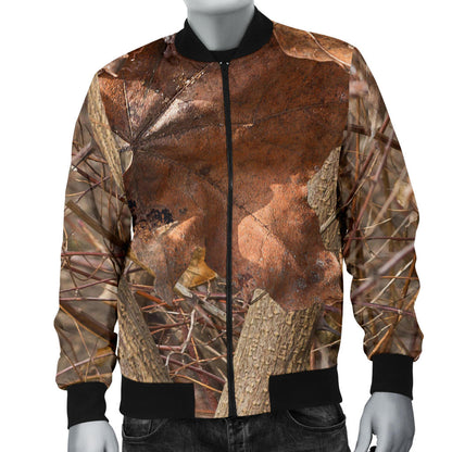 Camo Realistic Tree Forest Autumn Print Men Bomber Jacket