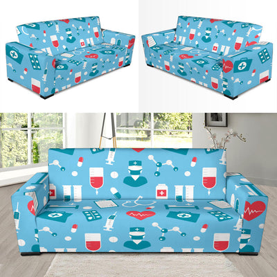 Nurse Pattern Print Design A03 Sofa Slipcover