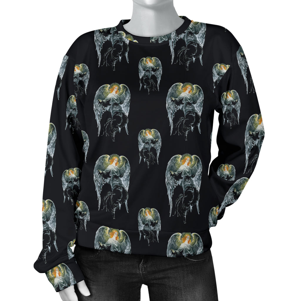 Angel with Wings Cute Design Print Women Long Sleeve Sweatshirt