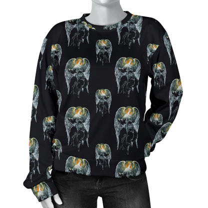 Angel with Wings Cute Design Print Women Long Sleeve Sweatshirt
