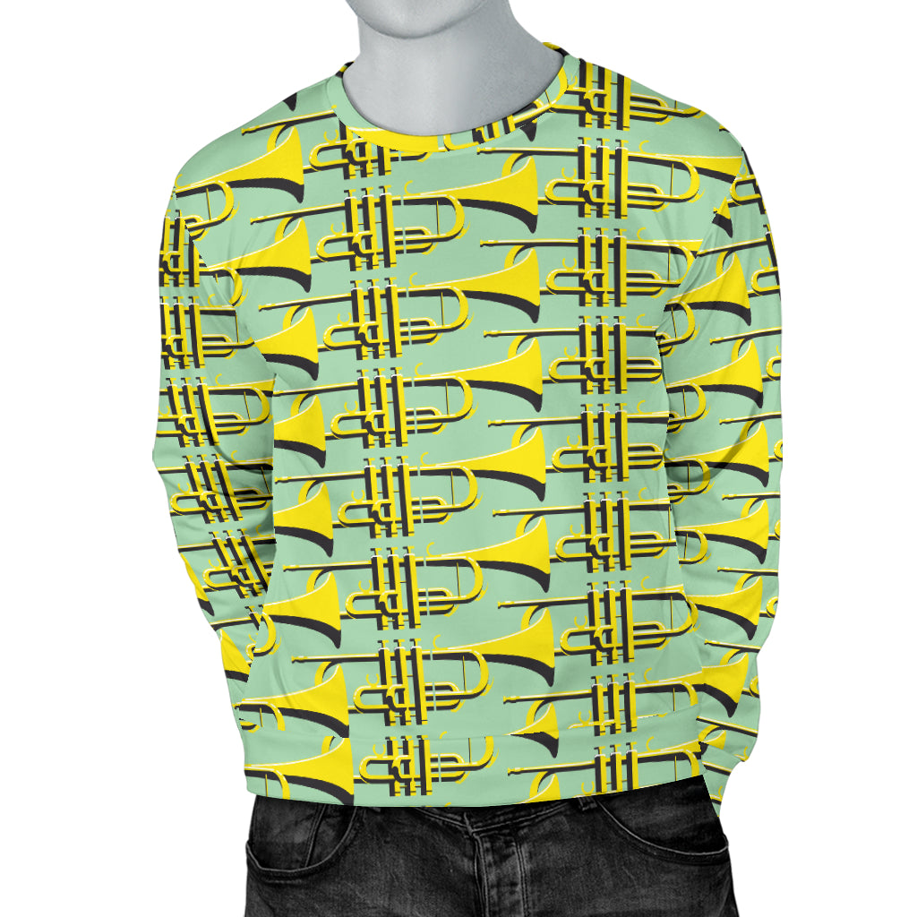 Trumpet Vintage Design Print Men Long Sleeve Sweatshirt