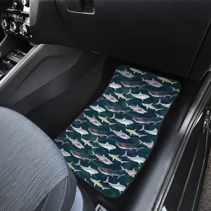 Shark Pattern Print Car Floor Mats Front Back