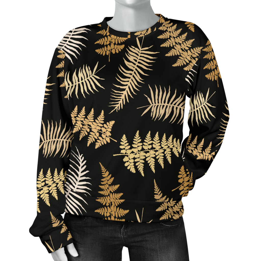 Fern Leave Bright Print Pattern Women Long Sleeve Sweatshirt