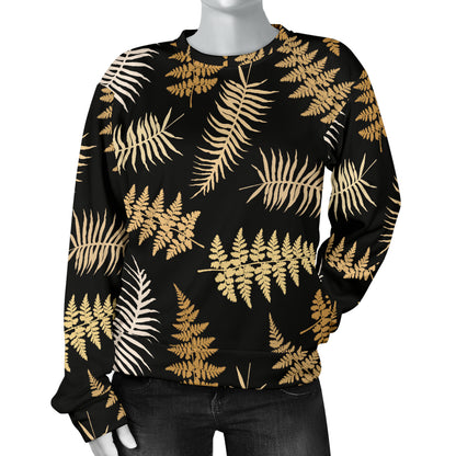 Fern Leave Bright Print Pattern Women Long Sleeve Sweatshirt