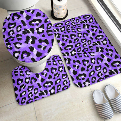 Leopard Purple Skin Print Bathroom Mat Set