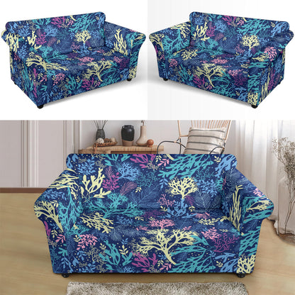 Seaweed Print Design LKS301 Loveseat Couch Slipcover
