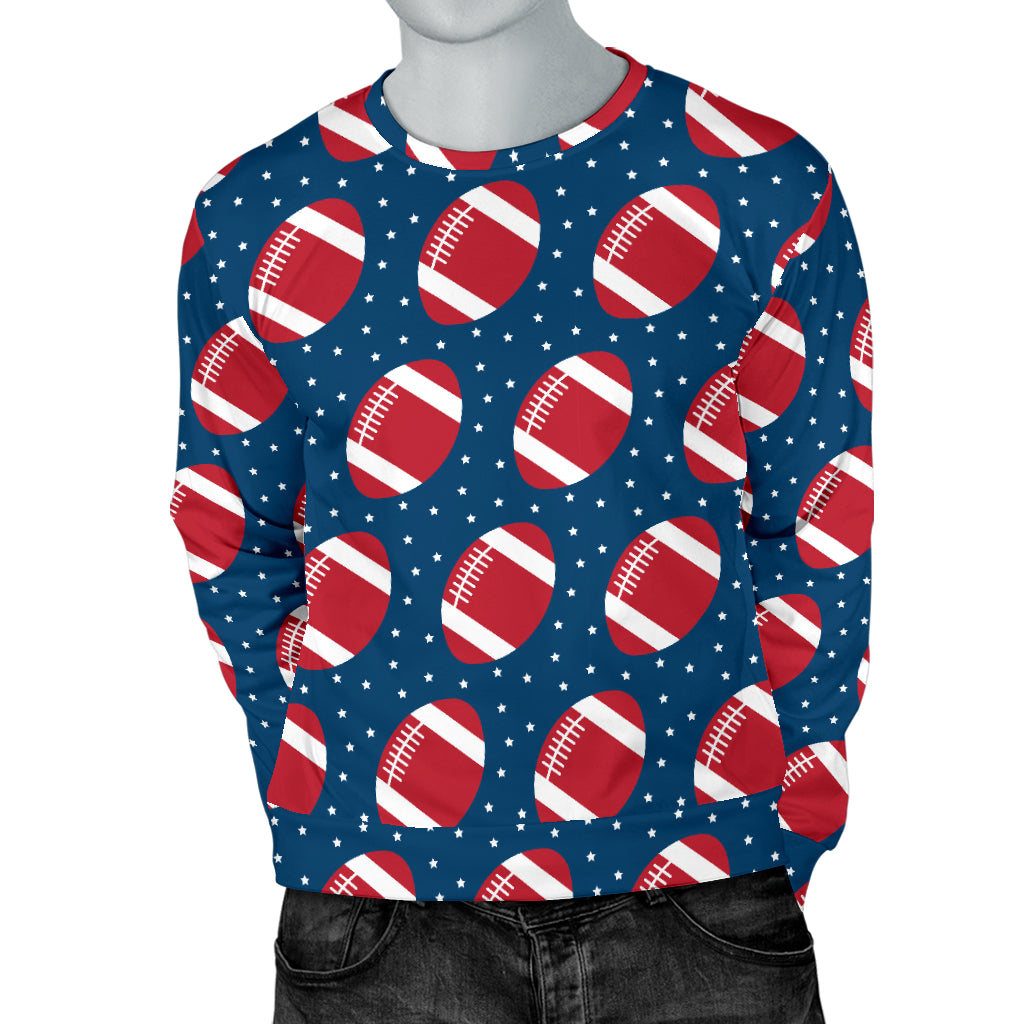 American Football Star Design Pattern Men Long Sleeve Sweatshirt