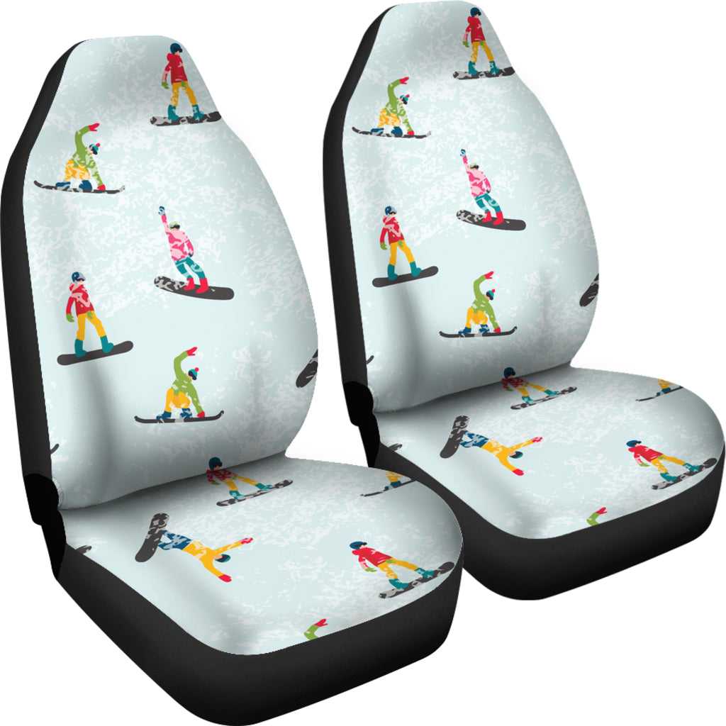 Snowboard Print Design LKS304 Car Seat Covers