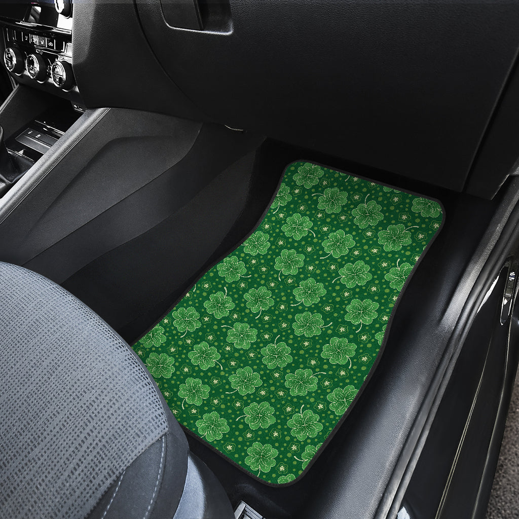 Shamrock Design Print Car Floor Mats Front Back