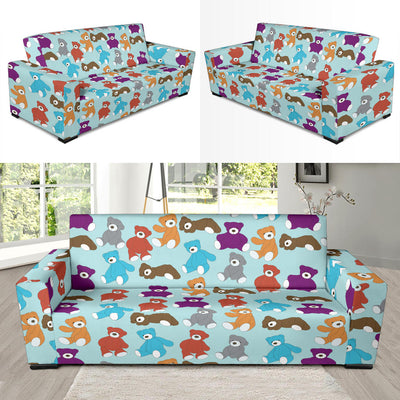 Bear Cute Pattern Print Design 03 Sofa Slipcover