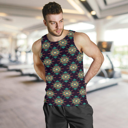 Navajo Geometric Style Print Pattern Men Tank Top