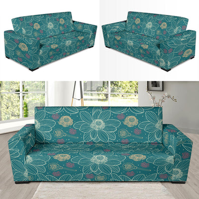 Lotus Pattern Print Design 01 Sofa Slipcover