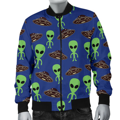 Alien Green UFO Pattern Men Bomber Jacket