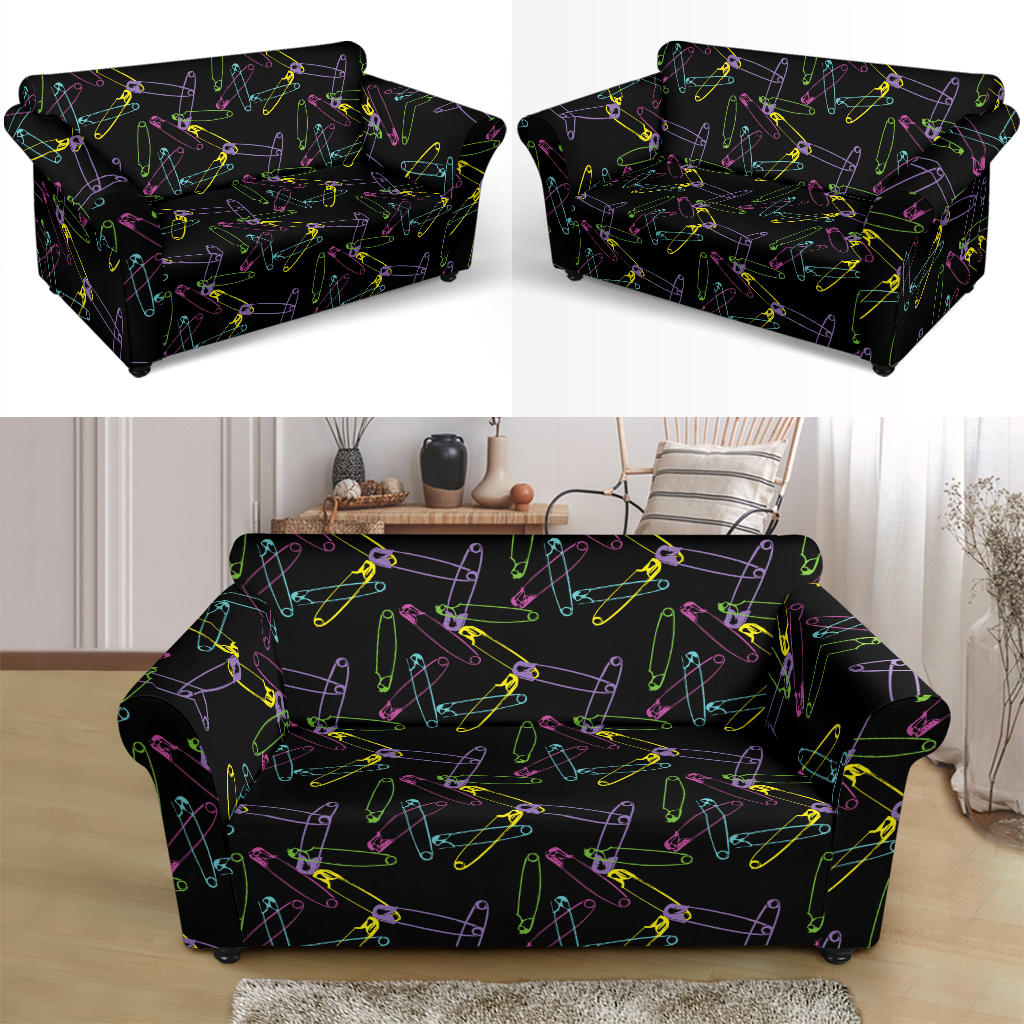 Safety Pin Print Design LKS304 Loveseat Couch Slipcover