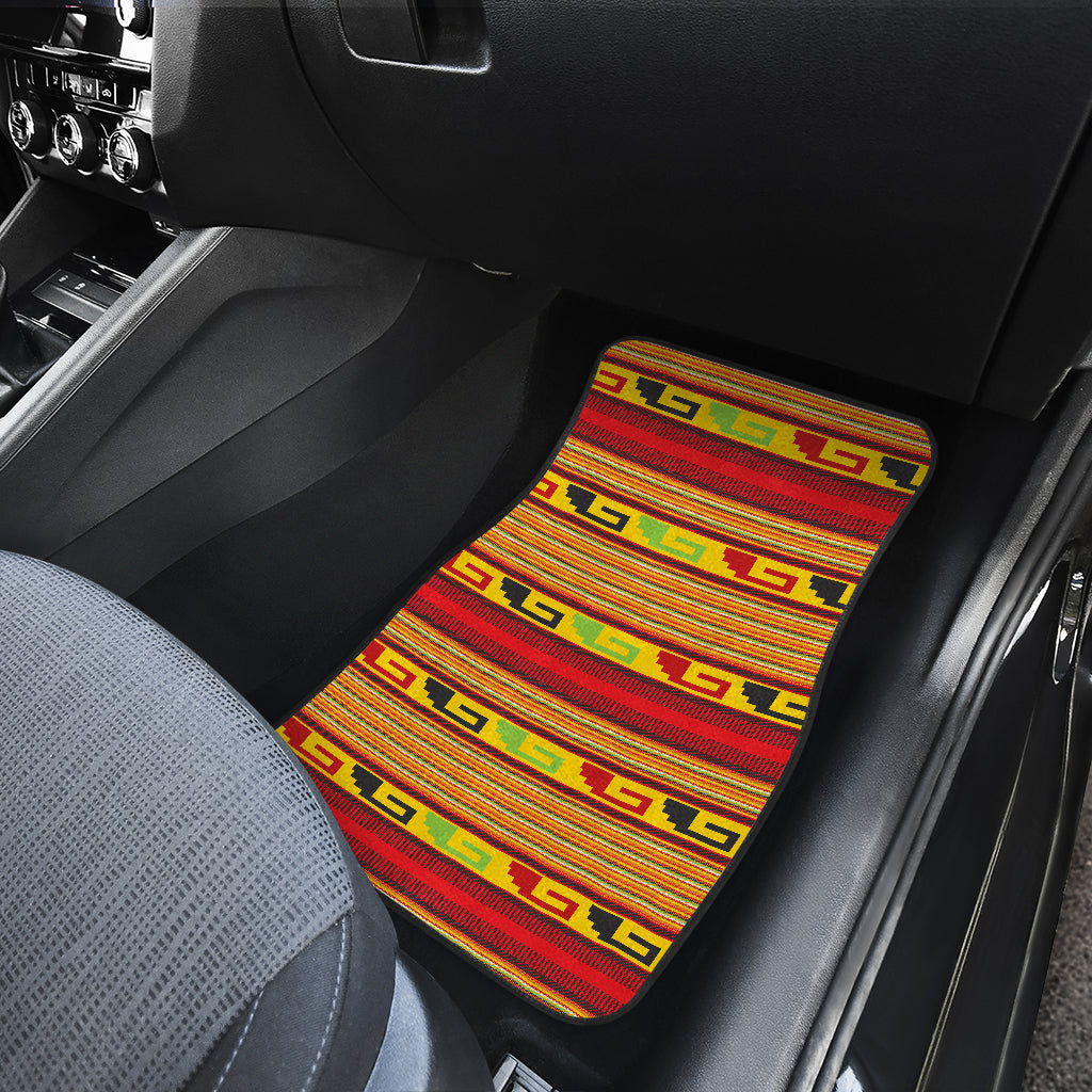 Mexican Blanket Ornament Print Pattern Car Floor Mats Front Back