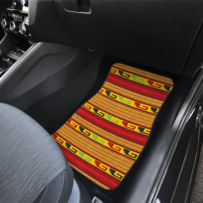 Mexican Blanket Ornament Print Pattern Car Floor Mats Front Back