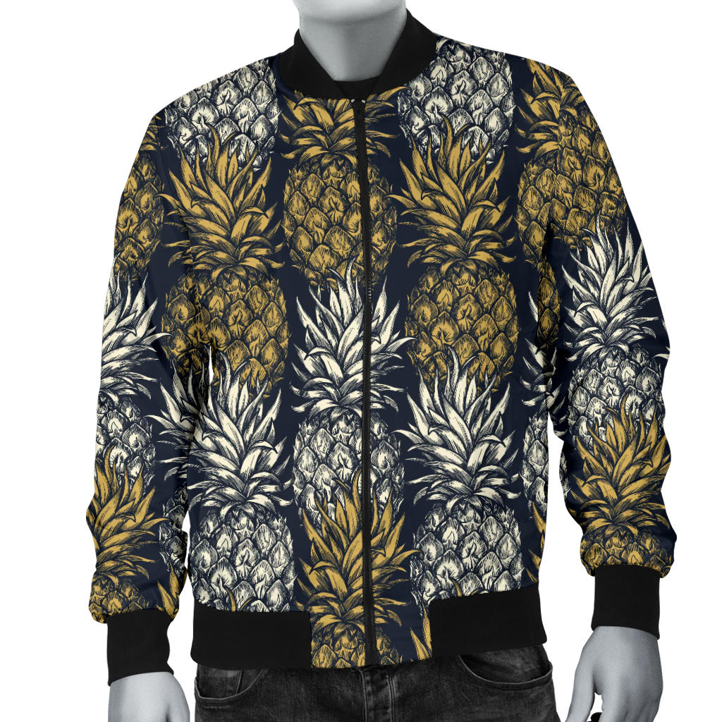 Pineapple Print Design Pattern Men Bomber Jacket