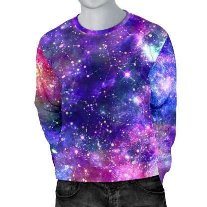 Galaxy Night Stardust Space Print  Men Long Sleeve Sweatshirt