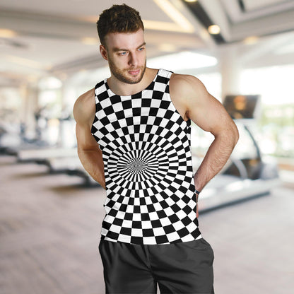 Checkered Flag Optical illusion Men Tank Top