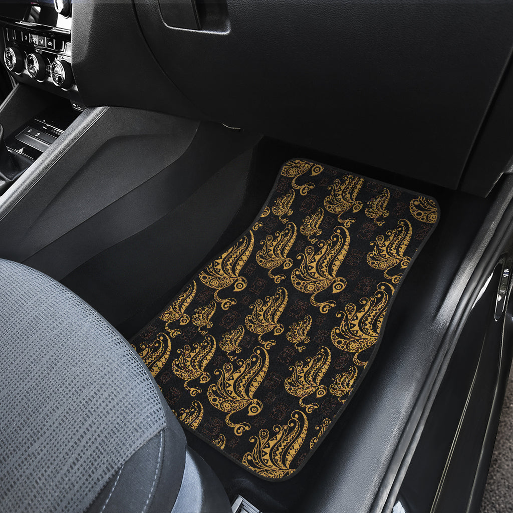 Owl Tribal Polynesian Design Print Car Floor Mats Front Back
