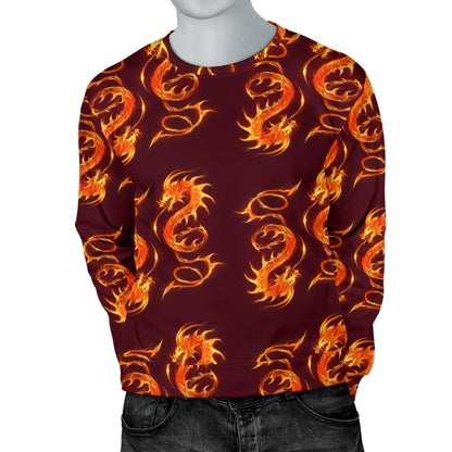 Dragons Fire Design Men Long Sleeve Sweatshirt