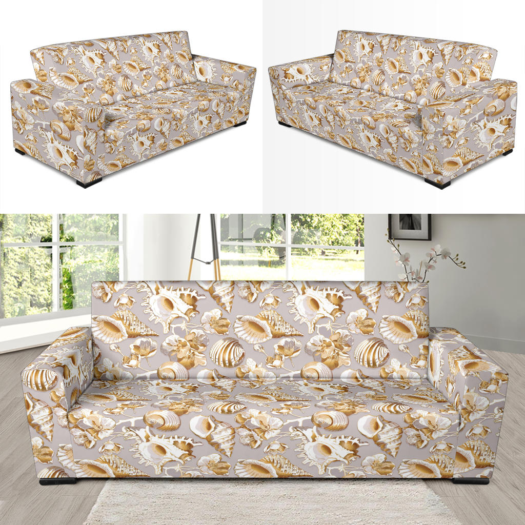 Seashell Print Design LKS309 Sofa Slipcover