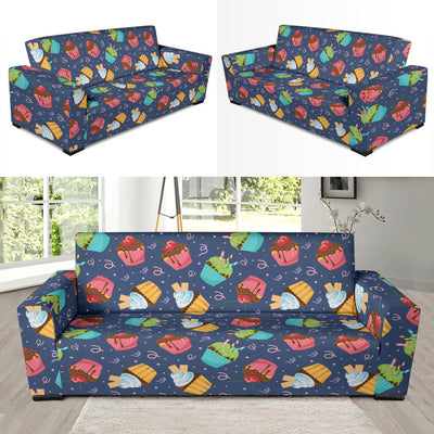 Cupcake Pattern Print Design 02 Sofa Slipcover