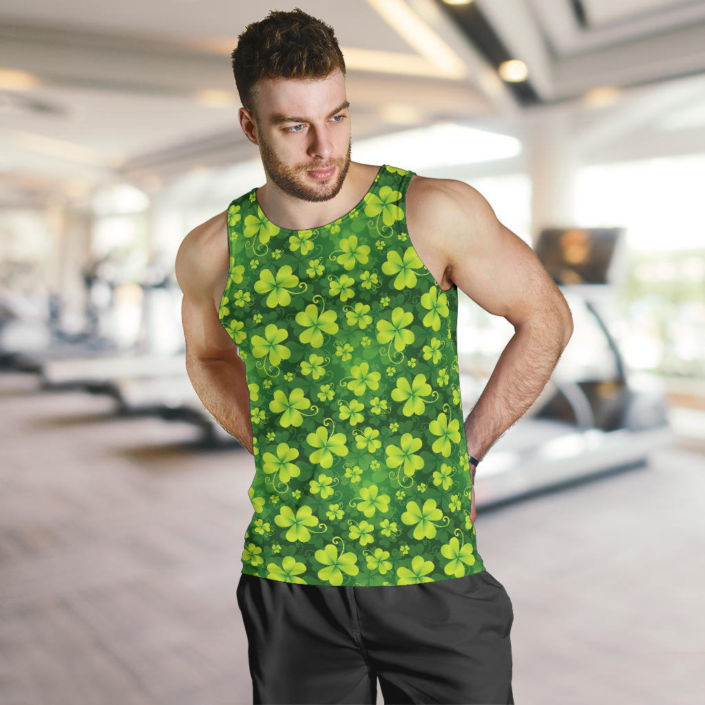 Shamrock Clover Print Men Tank Top