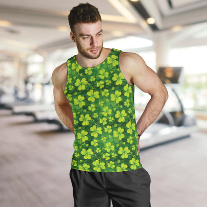 Shamrock Clover Print Men Tank Top