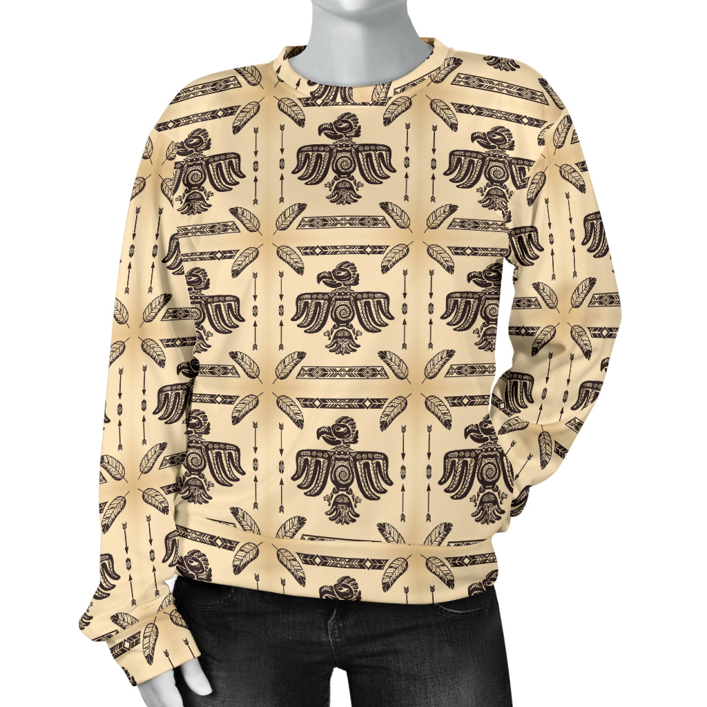 Native American Themed Design Print Women Long Sleeve Sweatshirt