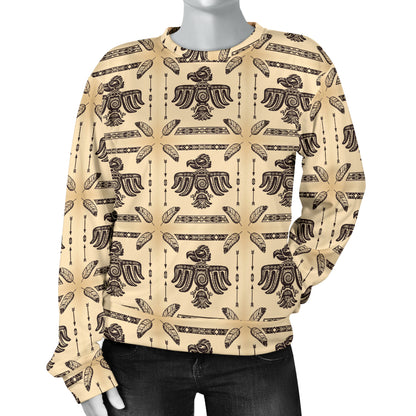 Native American Themed Design Print Women Long Sleeve Sweatshirt