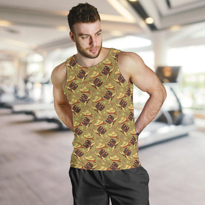 Western Cowboy Themed Men Tank Top