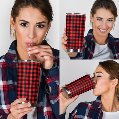 Red Black Buffalo Tartan Plaid Pattern Tumbler