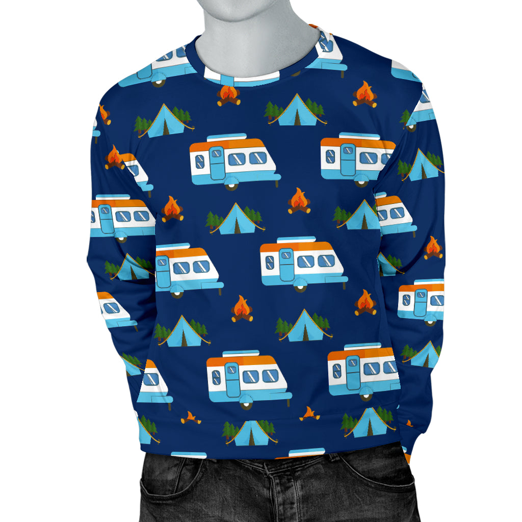 Camper Pattern Camping Themed No 3 Print Men Long Sleeve Sweatshirt