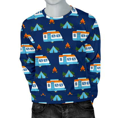 Camper Pattern Camping Themed No 3 Print Men Long Sleeve Sweatshirt