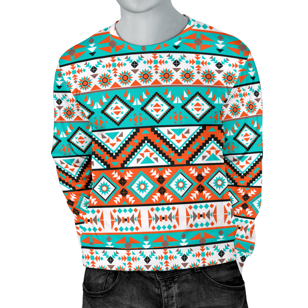 Navajo Style Print Pattern Men Long Sleeve Sweatshirt