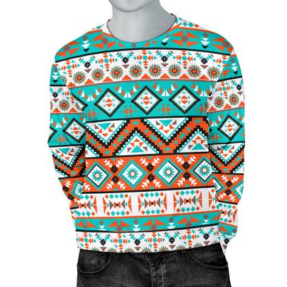 Navajo Style Print Pattern Men Long Sleeve Sweatshirt